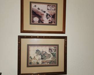 1993 Mounted Map Of The Sandwich Isles By Artist/ Cartographer Blaise Domino and Island Of Maui by Blaise DominoPrint