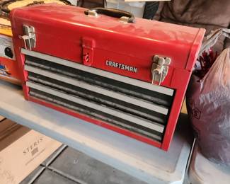 CRAFTSMAN Portable Tool Box 20.5-in Ball-bearing 3-Drawer Red Steel and Lockable
