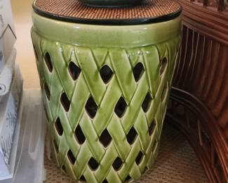  Bamboo Lattice Motif Patio Garden Stool