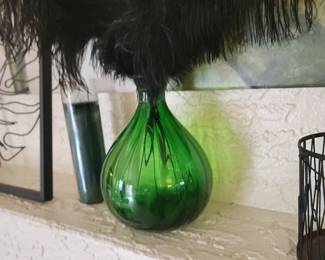 Green Glass Vase