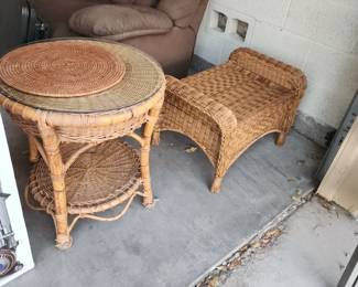 All Weather Wicker Footstool