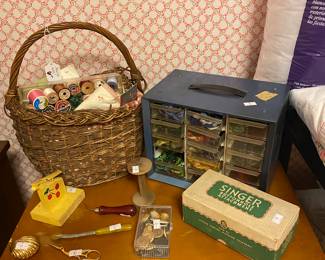 Sewing machine and supplies.