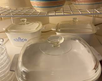 Lots of vintage Corning sets.
