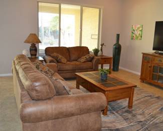 Suede Leather Sofa & Loveseat