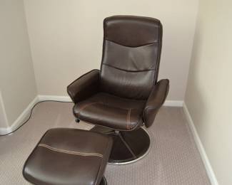 Leather Chair & Ottoman