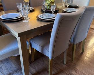 Canad pecan finish dining table and chairs