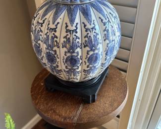 Blue and white pumpkin ginger jar