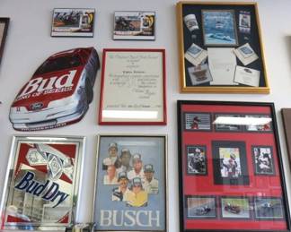 Busch/Bud Dry Nascar Framed Memorabilia