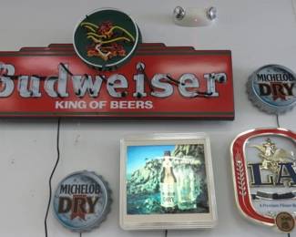 Large Budweiser King of Beers Neon Lighted Sign
