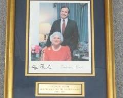 George H.W. Bush and Barbara Bush Signed/Framed Photograph