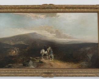 E. C Williams Victorian Oil on Canvas Painting "Scottish Moors"