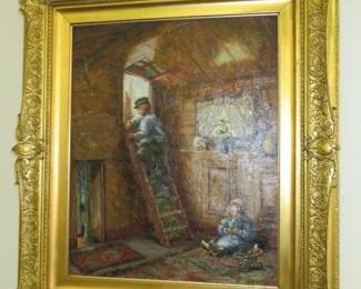 E. Hartry (1883-1909) Canvas Oil Painting