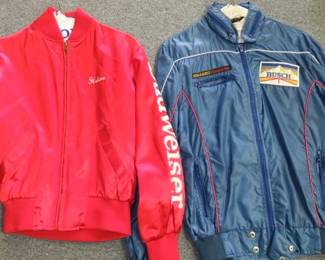 Vintage 70's Budweiser/Bush Satin Bomber Wind Jackets