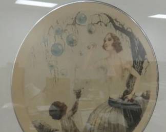 Framed Art Deco Lithograph Published by Morris & Bendien Inc. NY