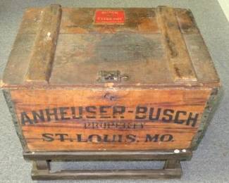 Antique Anheuser-Busch St. Louis, Mo Wooden Ice Box Beer Crate