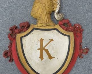 Vintage Victoria Crest Single Letter K Plaster Wall Plaque