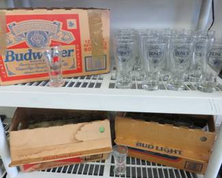 Vintage Bush Budweiser Beer Glasses