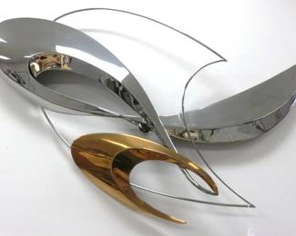 Russell Jacques Signed Bronze Stainless Wall Art Sculpture