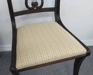 1920's Solid Mahogany Harp Back Chair