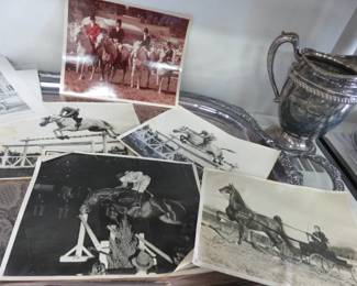 Vintage Black & White Horse Jumping Photographs