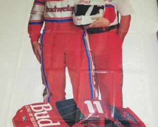 Life-size 1992 Banner Nascar driver Bill Elliott and car owner Junior Johnson sponsored by Budweiser