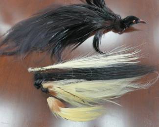 Vintage Black Bird Hat Feathers