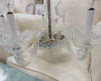 Vintage 6 Arm Crystal Chandelier