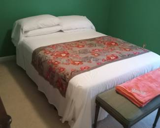 Full size bed, bench
