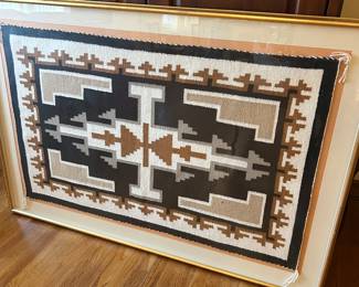 LARGE Southwest Framed Rug!  Hand Woven! Gorgeous!