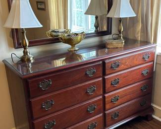 Great Mahogany Dresser with Mirror (has glass on top)