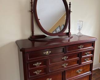 Gorgeous Cherry Dresser and Mirror
