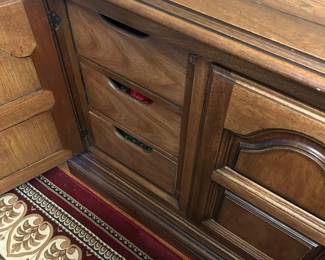 Drawers behind door on left end!
