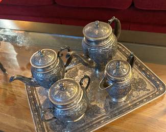 Antique "Tea and Coffee" Set with Tray