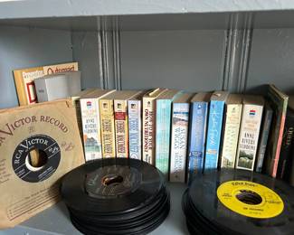 Stacks of vintage 45 records....