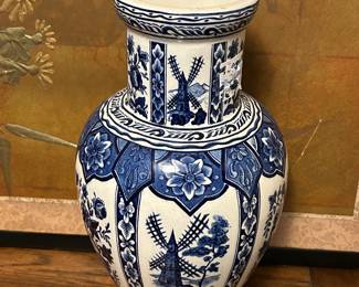 Tall Blue and White Vase....looks like Delft