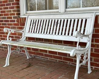 White Wood and Iron Bench!