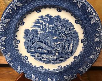 Blue and White "FARM" porcelain plate made in ........