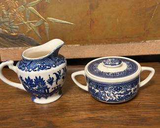 Blue Willow  Sugar and Creamer