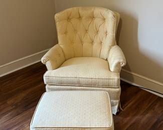 Sit back and relax.....yellow chair and stool!