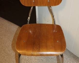 Vintage Mid Century Modern Chrome Bentwood Chair