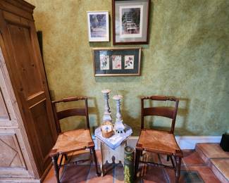 Chairs with rush seats (4 available)