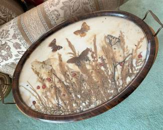 51 Vintage Dried Butterfly Serving Tray min