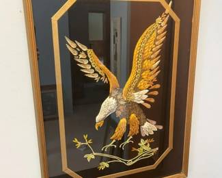 51 Vintage Hand Sewn Metallic Beaded Federal Eagle Appliqumin