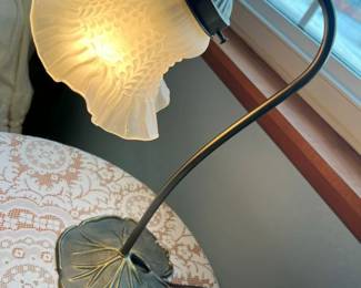 51 Vintage Nouveau Lily Pad Gooseneck Table Lampmin