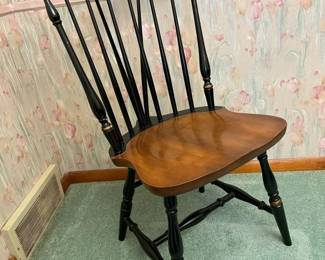 51 Ethan Allen Stenciled Windsor Brace Back Dining Chair Frontmin