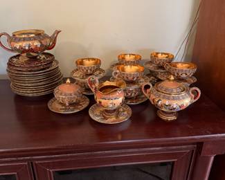  Satsuma, Hand Painted Tea Set-