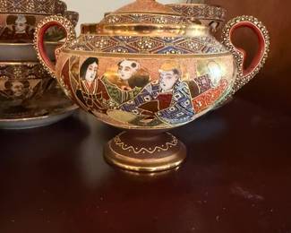  Satsuma, Hand Painted Tea Set-