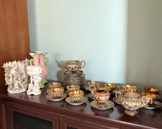  Satsuma, Hand Painted Tea Set-