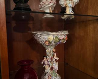 Dresden Porcelain Cherub Centerpiece Compote