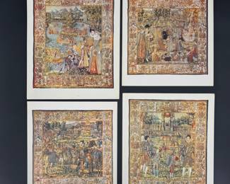 Lot - 71
Vintage Photochrom Francesco Quesnel Tapestry Art Print Quartet